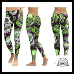 Legging Tête de Mort Vert Fluo