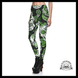 Legging Tête de Mort Verte