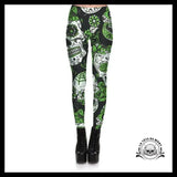 Legging Tête de Mort Verte