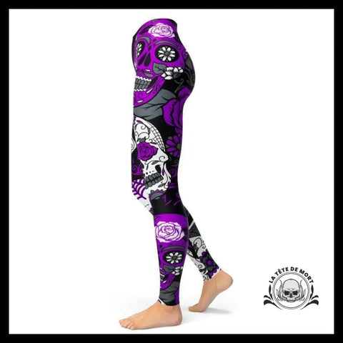 Legging Tête de Mort Violette