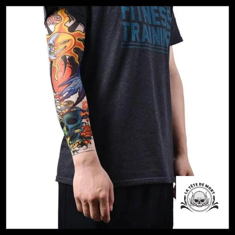 Manchette Faux Tatouage Tête de Mort