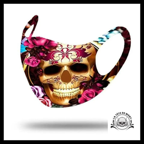 Masque Crâne Doré