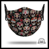 Masque Crâne Mexicain à Fleurs