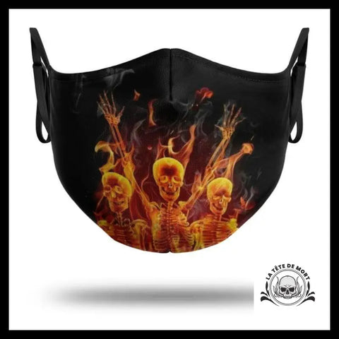 Masque Squelette en Flammes