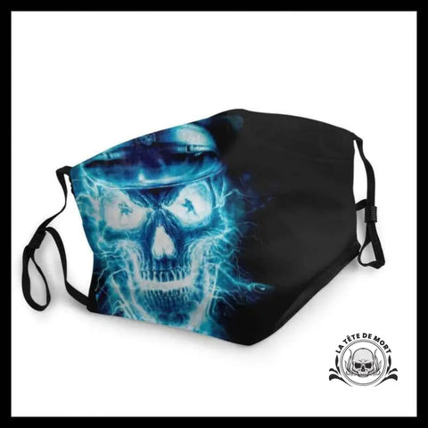 Masque Tête de Mort Bleu Electrique