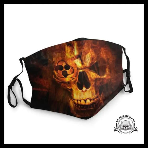 Masque Tête de Mort Croix Flammes