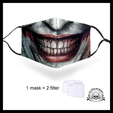 Masque Tête de Mort Fissures Gris