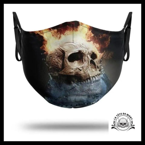 Masque Tête de Mort Flammes