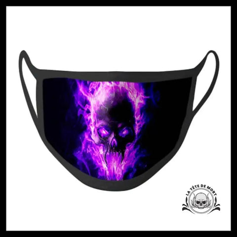 Masque Tete de Mort Flammes Violettes