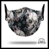 Masque Tête de Mort et Fleurs