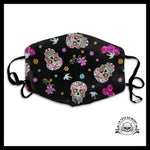 Masque Tête de Mort Hirondelles et Fleurs