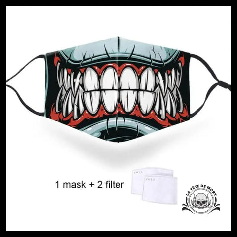 Masque Tête de Mort Mâchoire Cendree