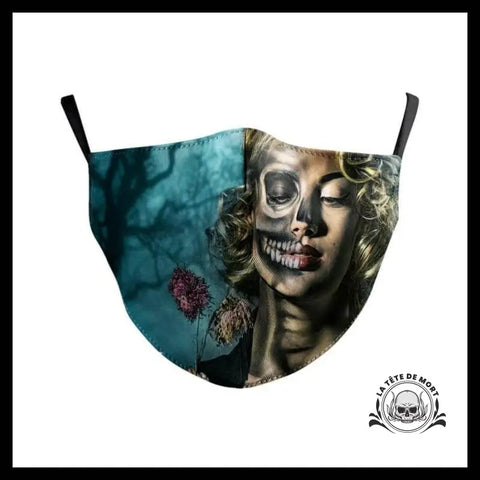 Masque Tête de Mort Marilyn Turquoise