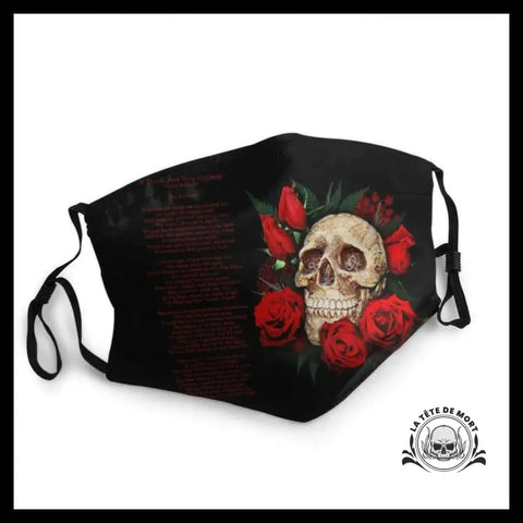 Masque Tête de Mort Poeme Rouge