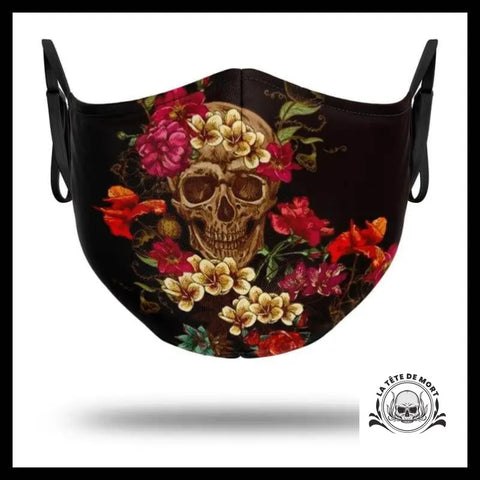 Masque Tête de Mort Avec Roses