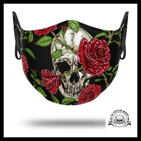 Masque Tête de Mort Et Roses