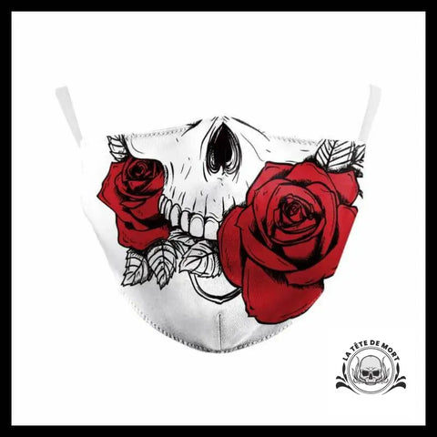 Masque Tête de Mort Roses Rouge