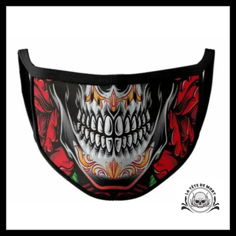 Masque Tête de Mort Roses Salsa