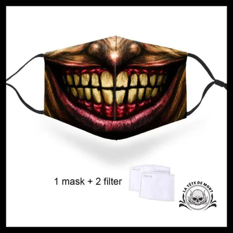 Masque Tête de Mort Sourire Dents Jaunes