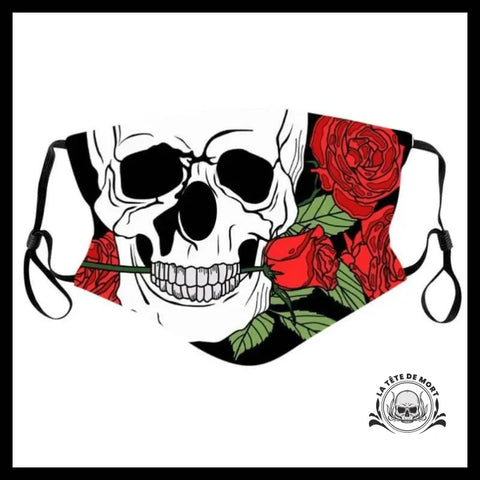 Masque Tête de Mort Tige Roses