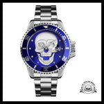 Montre Tête de Mort Argent / Bleu