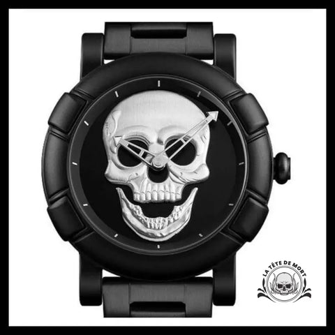 Montre Tête de Mort Noir / Argent