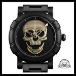Montre Tête de Mort Noir / Or Vintage