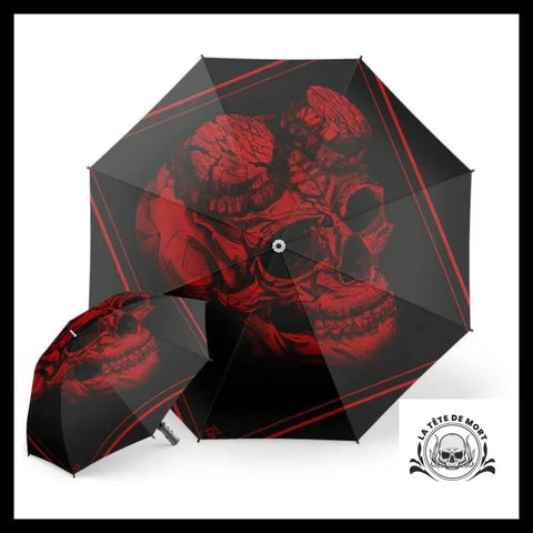 Parapluie Crâne Rouge
