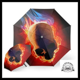 Parapluie Tête de Mort Enflammée