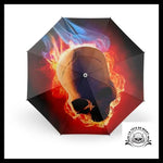 Parapluie Tête de Mort Enflammée