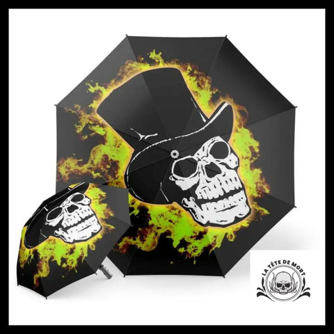 Parapluie Tête de Mort Flamme