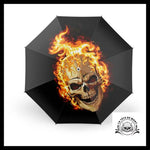 Parapluie Tête de Mort Avec Flammes