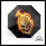 Parapluie Tête de Mort Avec Flammes