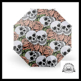 Parapluie Tête de Mort Avec Fleurs