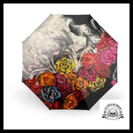 Parapluie Tête de Mort Fleurs