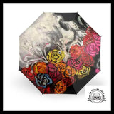 Parapluie Tête de Mort Fleurs