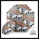 Parapluie Tête de Mort Avec Fleurs