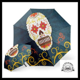 Parapluie Tête de Mort Mexicaine Avec Fleurs