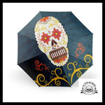 Parapluie Tête de Mort Mexicaine Avec Fleurs