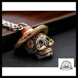 Pendentif Crâne Mexicain (Cuir)
