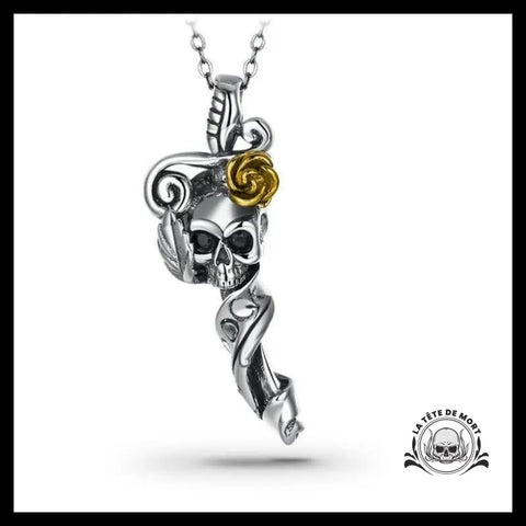 Pendentif Tête de Mort Femme (Argent)