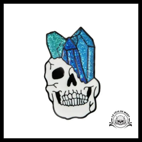 Pin’s Tête de Mort 3 Diamants Bleus