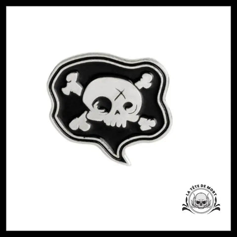 Pin’s Tête de Mort Bulle Bd Noir et Blanc
