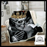 Plaid Tête de Mort Couronne