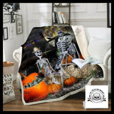 Plaid Tête de Mort Macabre