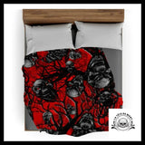 Plaid Tête de Mort Rouge