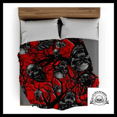 Plaid Tête de Mort Rouge