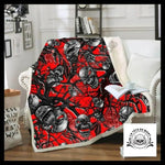 Plaid Tête de Mort Rouge