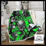 Plaid Tête de Mort Verte