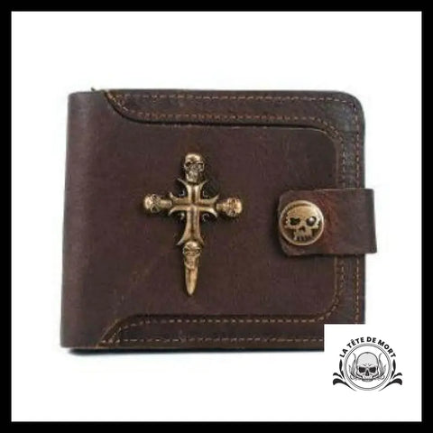 Portefeuille Crâne en Cuir